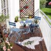 2 Person Bistro Set, 23.6 long Round Table and Chairs, Blue