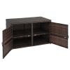Iron Frame Double Door Can Be Stored Brown Gradient Rattan Locker