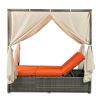 Adjustable Sun Bed With Curtain; High Comfort; With 3 Colors