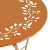 3-Piece Metal Floral Patio Bistro Set with Table and 2 Chairs, Multiple colors