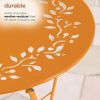 3-Piece Metal Floral Patio Bistro Set with Table and 2 Chairs, Multiple colors